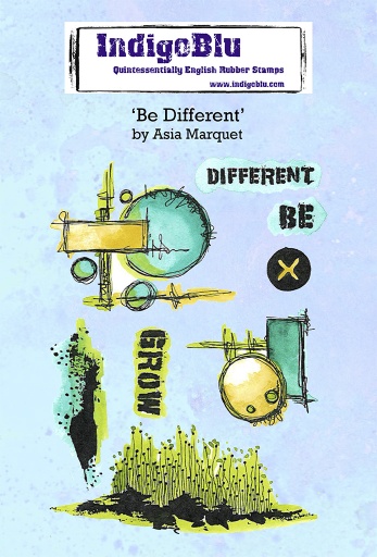 Be Different A6 Red Rubber Stamp by Asia Marquet